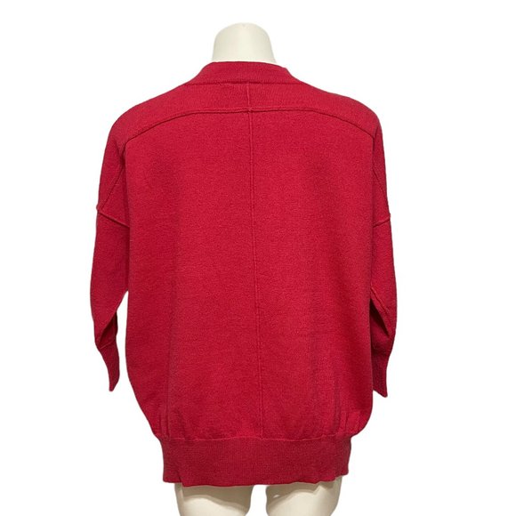 Animale Medium Red Mock Neck Merino Wool Sweater - Picture 3 of 7